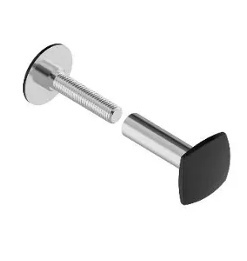 Vis T3C 7 mm tête ronde collet carré alu – Epaisseur volet 31 à 42 mm